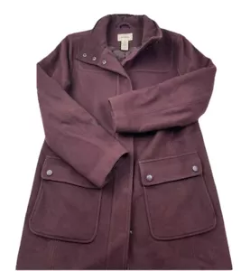 LL Bean Jacke Damen M Petite Lambswool Thinsulate gefüttert burgund Mantel ohne Kapuze - Bild 1 von 14