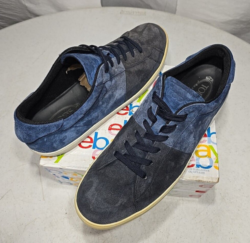 TOD’S Sneakers Oxford Tod's scamosciate allacciato casual da uomo taglia 12 blu USA stringate