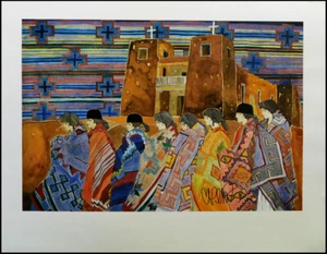 Amado Pena "Domingo En Nambe" Hand Signed Fine Art Print SUBMIT AN OFFER - Picture 1 of 3
