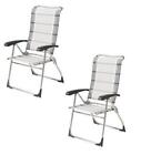 Dukdalf Aspen Grey Strip Chair x2 / Folding Caravan Chair / Latest Model