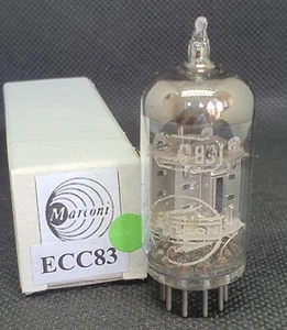 Marconi Silver Plate ECC83 / 12AX7 / 7025 Tube, röhre, hifi, valvola, Tested - Picture 1 of 9