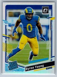 2023 Donruss Optic Football Premium Byron Young Holo Silver Prizm RC Rams - Picture 1 of 2