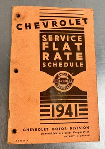 Chevrolet Service Flat Rate Schedule 1941 Book | Pre-Owned - Picture 1 of 3