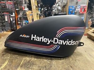 Vtg Harley Gas Tank AMF Sportster Custom Chopper Old Skool Paint Peanut Black!