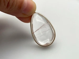 Red Rutilated Quartz Crystal Necklace Handmade Jewelry Healing Crystal D080124 - Picture 1 of 9
