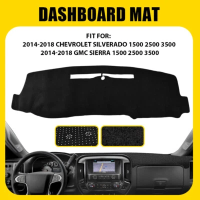 Dash Cover For 2014-2018 Chevy Chevrolet Silverado/GMC Sierra 1500 2500 3500 EOA - Image 1 of 4