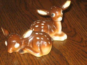 Vintage Set Bambi Baby Hirsch Salz und Pfefferstreuer Keramik süß - Bild 1 von 5