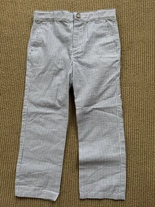New $35 Boys GYMBOREE Adjustable Waist Blue/White Seersucker Pants 4 - Picture 1 of 3