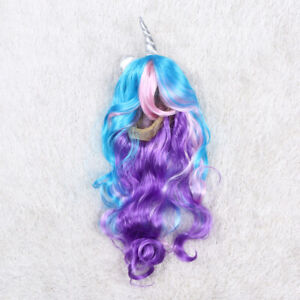  Unicorn Headband Celebration Costume Colorful Hair Wig Real Person