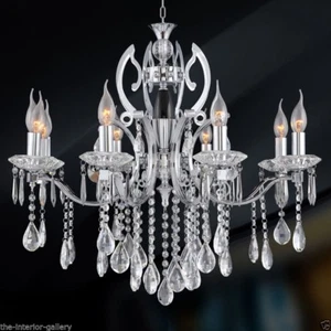 K9 Crystal Chandelier - 8 Light Crystal Chandelier - Polished Chrome - Vivian - Picture 1 of 1