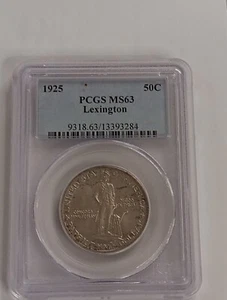 ๐1925 Lexington 50C MS63 PCGS Stunning Toning Vtg Holder - Picture 1 of 3