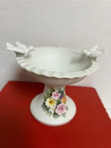 Vintage Lefton Bone China BIRD BATH Planter/Candy Dish Hand Painted EUC 4x5.5” - Picture 1 of 8