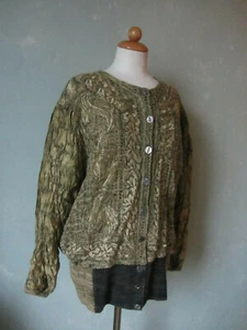 Jacke Blouson 80er Jahre Vintage gelb grün schwarz oversize gesmogt Gr. 42 XL - Bild 1 von 5