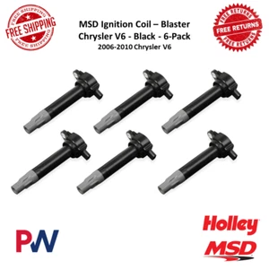 MSD Ignition Coil Blaster Black 6 Pack For 06-11 Chrysler, Dodge, Volkswagen V6 - Picture 1 of 12