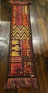 Huitru Geometric Table Runner Orange Brown Biege Grey Pink - Picture 1 of 6