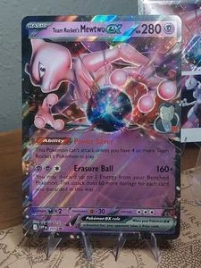 Pokémon Team Rocket’s Mewtwo Ex #205 Jumbo Card Holo Black Star Promo + Sticker - Picture 1 of 2