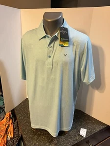Polo uomo Callaway Opti Dri blu fiume check misto poli large - nuova con etichetta - Foto 1 di 16