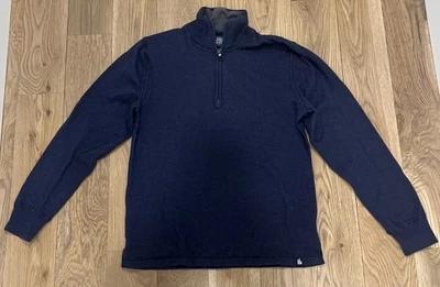 Suéter Pullover The North Face Para Hombre 1/4 Cremallera Azul Marino Mediano Algodón Mezcla Lana Foto 1 de 4