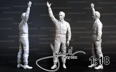 MODELLO IN RESINA JACKY ICKX per Ford GT40 GMP AUTOart IXO CMC LE MANS SCALA ... - Immagine 1 di 4