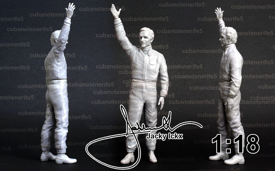 MODELLO IN RESINA JACKY ICKX per Ford GT40 GMP AUTOart IXO CMC LE MANS SCALA ... - Immagine 1 di 4