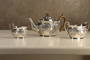 Englisches Teeset 925 silber 3 Teilig Goldsmiths Company - Bild 1 von 6