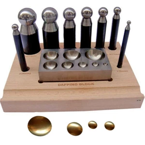 10 Piece Dapping Punch Set Forming Block & Punches Jewelry Making Forming Tool - Picture 1 of 6