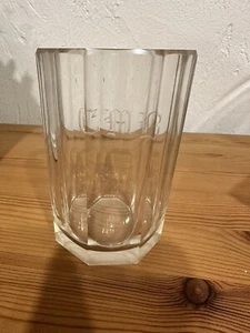 Antique Bohemian 1920's Rare Karlsbad Octagon drinking glass with Etched C M B - Picture 1 of 15