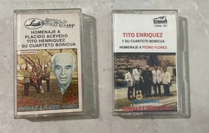 Tito Enriquez Y Su Cuarteto Boricua 2 Cassette Lot - Homenaje A Flores & Acevedo - Picture 1 of 3
