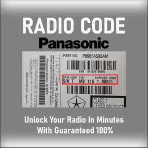 ANTI-THEFT PANASONIC RADIO CODE MODELS UCONNECT 12. 0 UCX STEREO PINCODE SERVICE - Picture 1 of 4