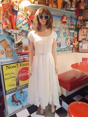 Verdadero De Colección Mediados de Siglo Años 50 60 Kay Selig UNION LABEL Tul Baile de graduación Vestido de Boda MCM Foto 1 de 4