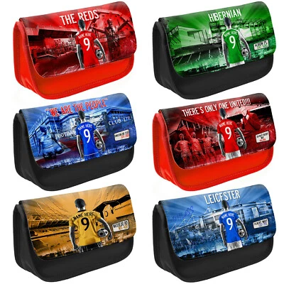 Football Pencil Case Boys School Childrens Kids Pens Personalised All Teams AF - Image 1 of 4