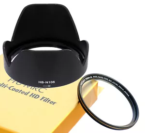 Lens Hood as HB-N106 &55mm MRC UV for NIKON AF-P DX NIKKOR 18-55mm f/3.5-5.6G VR - Picture 1 of 8