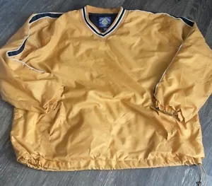 Steve & Barrys Mens L Windbreaker Jacket yellow V-Neck Pullover Long Sleeve - Picture 1 of 12