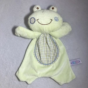 Mary Meyer Green Frog Baby Blanket Plaid Flat Plush Security Lovey - Picture 1 of 8