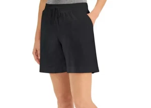 Karen Scott Women’s Petite Knit Shorts Deep Black Size PS NWT - Picture 1 of 3