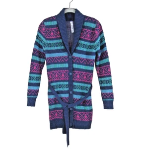 CHEROKEE Girls Size XL 14/16 Multicolor Sparkle Long Cardigan Sweater with Tie - Picture 1 of 5