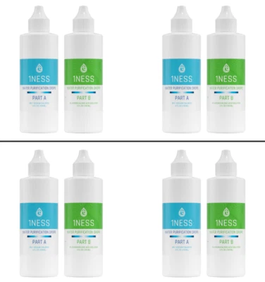 4pz 1NESS® Gocce Trattamento Acqua | Kit HCL Senza BPA da 4oz per Bere Sicuro - Immagine 1 di 4