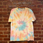 Gildan Tie Dye T-Shirt XL Pink Multi Color Spiral Swirl Summer Retro Style Fade