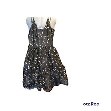 Aakaa Formal Dress - Black with Gold Glitter Stars NWT Size Med