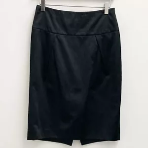 French Connection Skirt Size 8 Black Satin Knee Length Pencil - Picture 1 of 11