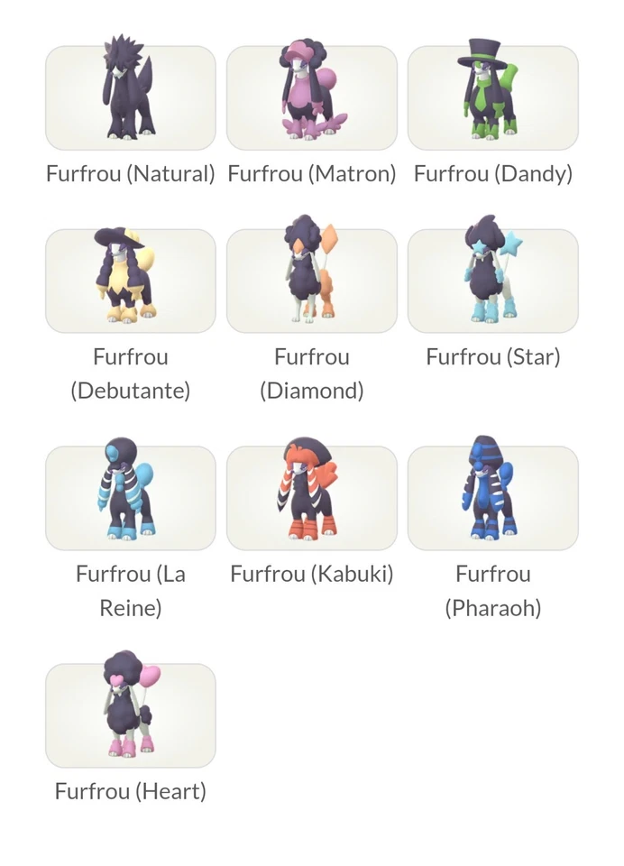 Pokémon Shiny Furfrou Trims GO - Image 1 of 1