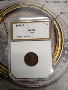 1926-S MS63 Brown Lincoln 1c TP-4286 - Picture 1 of 2