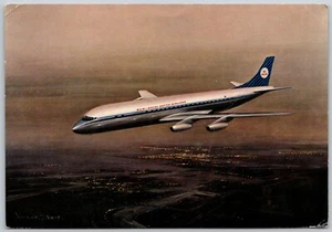 Postcard KLM Royal Dutch Airlines Douglas DC8 Intercontinental Jet - Picture 1 of 2
