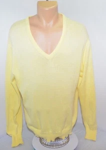 Vintage Brooks Brothers V-Ausschnitt Pullover Preppy Club Gelb Herren XL 42 Made in USA - Bild 1 von 9