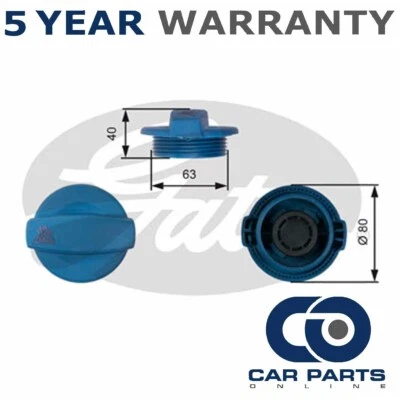Gates Coolant Tank Cap Radiator Fits Audi A4 (2000-2009) A6 (1997-2011) GAT6835 - Image 1 of 4