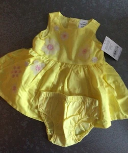 Abito da serbatoio giallo per bambina nuovo con etichette Bloomers fantasia Carters elegante neonato - Foto 1 di 4
