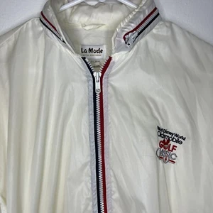 Vintage Walt Disney World Oldsmobile Golf Classic XL Nylon w/ Hood White La Mode - Picture 1 of 12