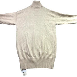 Commense Turtleneck Sweater Beige Sz Small Boho City Preppy NWT - Picture 1 of 13