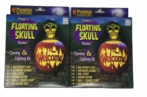 2 kits de talla/iluminación de ilusión de cráneo flotante Pumpkin Masters funcionan con batería - Imagen 1 de 6