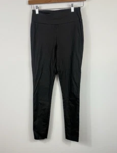 Decjuba women's pants black coated pull on straight leg mid rise stretch Size 10 - Picture 1 of 9